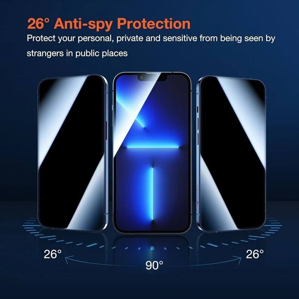 Privacy Screen Tempered Glass Screen Protector -High Def for iPhone 13 Pro Max - Picture 3 of 5